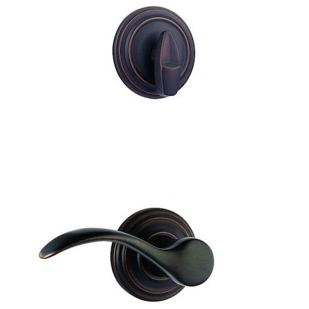 Kwikset Pembroke Lever Interior Single Cylinder Handleset Trim, Venetian Bronze 966PMLLH-11P